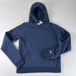 HOMAGE Navy Pullover Hoodie with White Drawcord